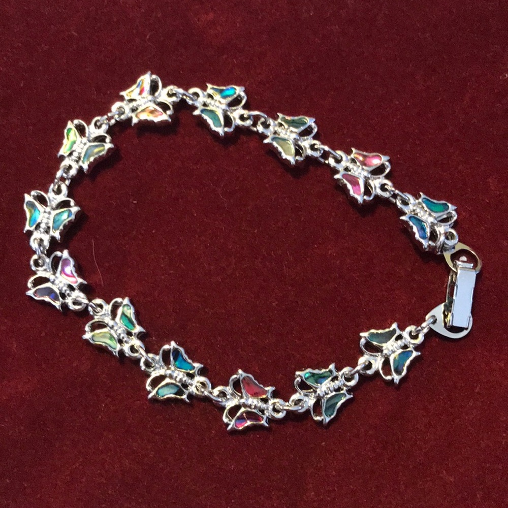 Butterfly abalone shell bracelet